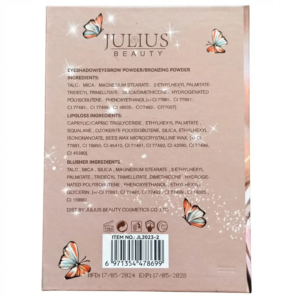 پالت سایه کیفی ژولیوس بیوتی مدل Butterflies Dance 3 پالت سایه کیفی ژولیوس بیوتی مدل Butterflies Dance - Image 3